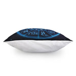 Blue Light Zodiac Circle Print Pillow Cover