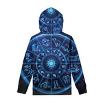 Blue Light Zodiac Circle Print Pullover Hoodie