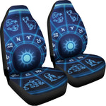 Blue Light Zodiac Circle Print Universal Fit Car Seat Covers