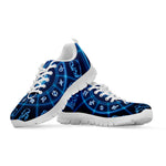Blue Light Zodiac Circle Print White Sneakers