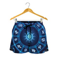 Blue Light Zodiac Circle Print Women's Shorts