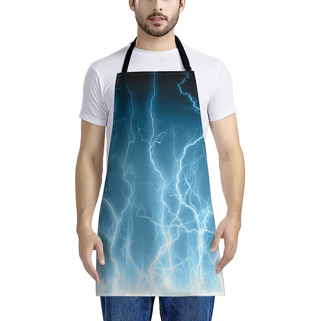 Blue Lightning Print Apron