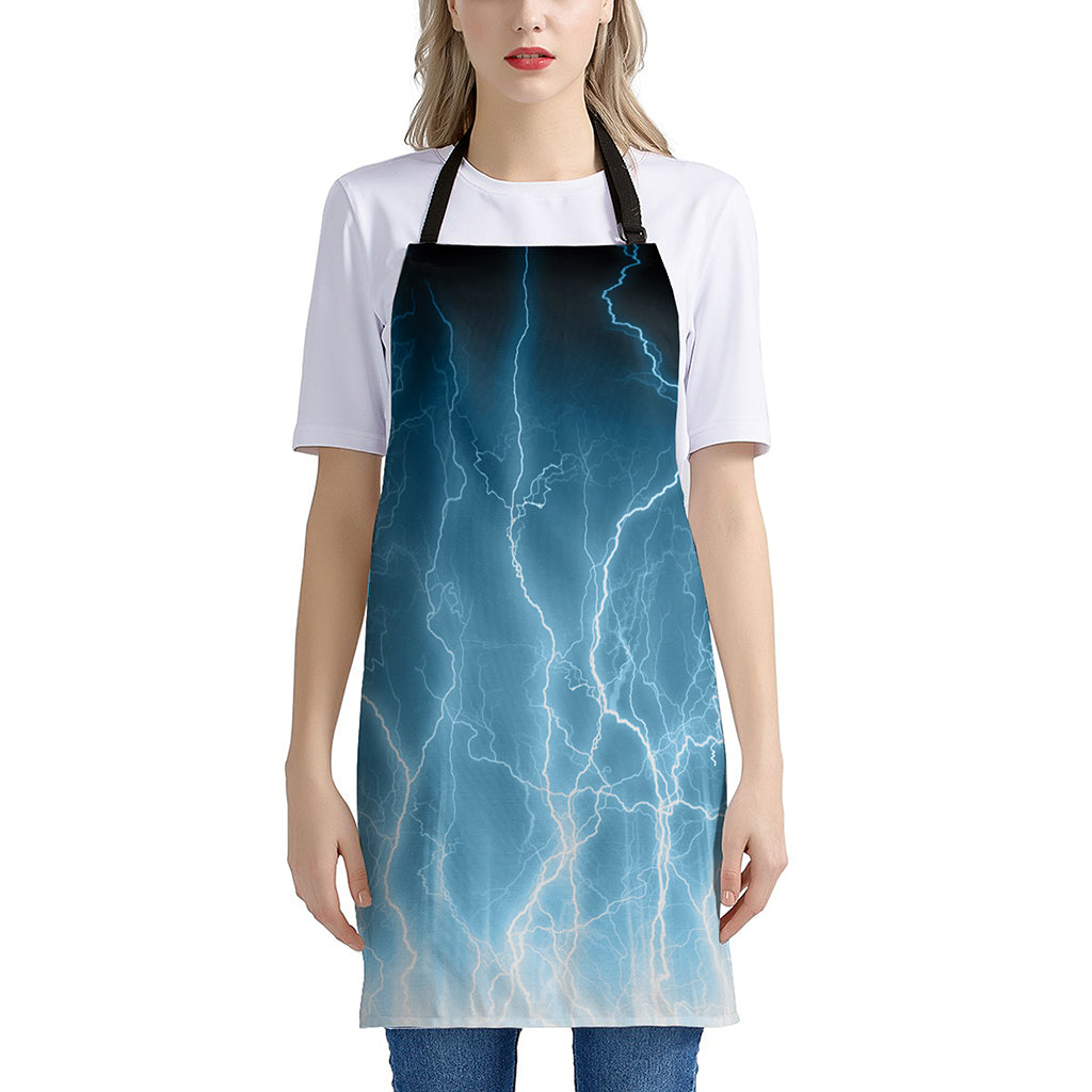 Blue Lightning Print Apron