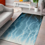 Blue Lightning Print Area Rug