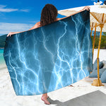 Blue Lightning Print Beach Sarong Wrap