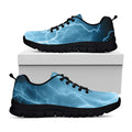 Blue Lightning Print Black Running Shoes