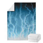 Blue Lightning Print Blanket