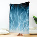 Blue Lightning Print Blanket