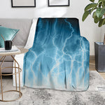 Blue Lightning Print Blanket