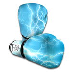 Blue Lightning Print Boxing Gloves