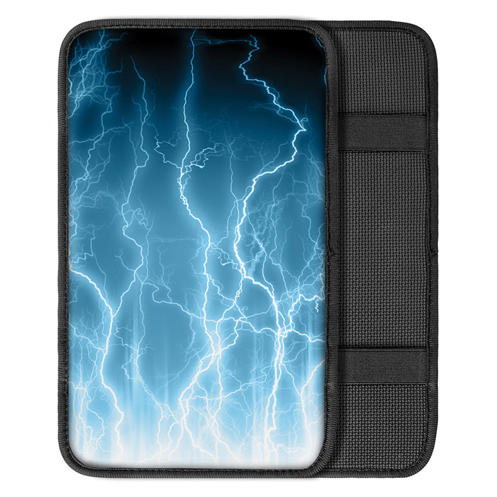 Blue Lightning Print Car Center Console Cover