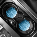 Blue Lightning Print Car Coasters