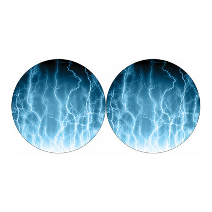 Blue Lightning Print Car Coasters