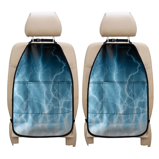Blue Lightning Print Car Seat Organizers