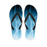 Blue Lightning Print Flip Flops