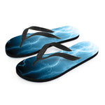 Blue Lightning Print Flip Flops