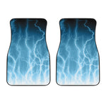 Blue Lightning Print Front Car Floor Mats
