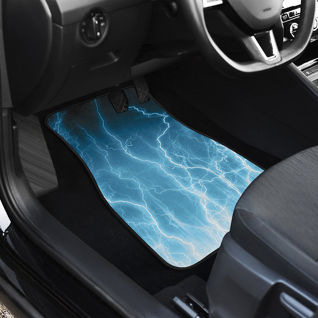 Blue Lightning Print Front Car Floor Mats