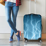 Blue Lightning Print Luggage Cover