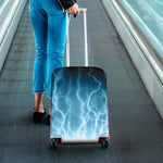 Blue Lightning Print Luggage Cover