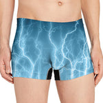 Blue Lightning Print Men's Boxer Briefs