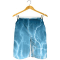 Blue Lightning Print Men's Shorts