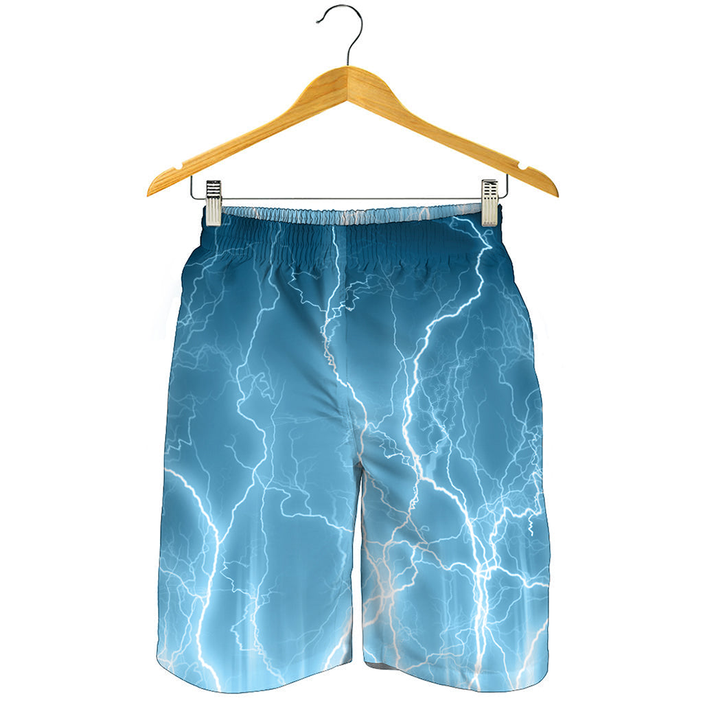 Blue Lightning Print Men's Shorts