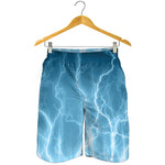 Blue Lightning Print Men's Shorts