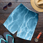 Blue Lightning Print Men's Shorts