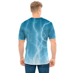 Blue Lightning Print Men's T-Shirt