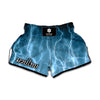 Blue Lightning Print Muay Thai Boxing Shorts