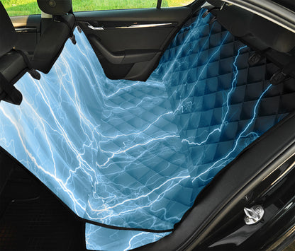 Blue Lightning Print Pet Car Back Seat Cover