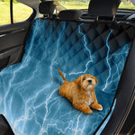 Blue Lightning Print Pet Car Back Seat Cover