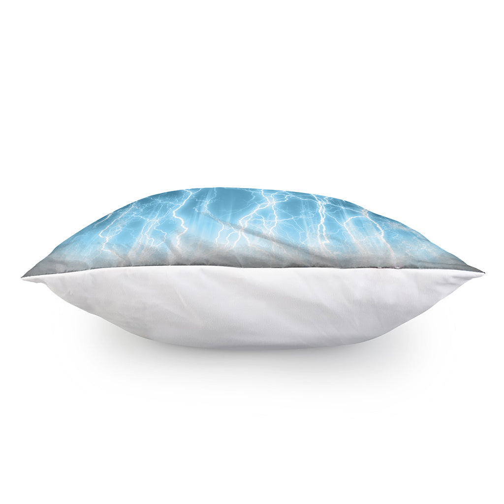 Blue Lightning Print Pillow Cover