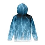 Blue Lightning Print Pullover Hoodie