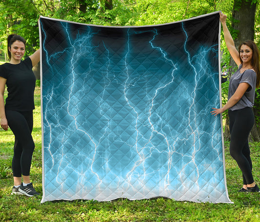 Blue Lightning Print Quilt