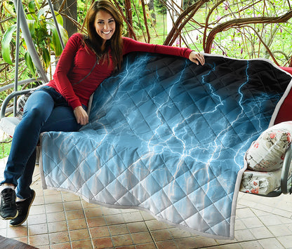 Blue Lightning Print Quilt