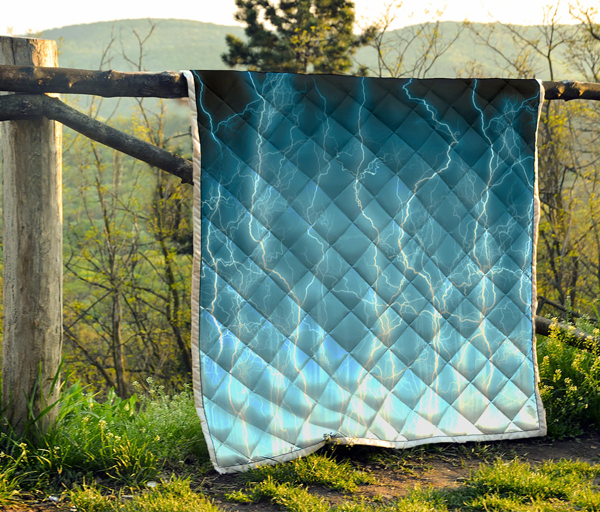 Blue Lightning Print Quilt