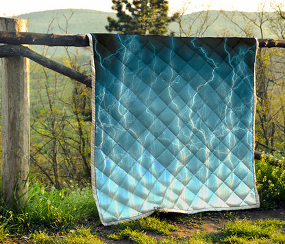 Blue Lightning Print Quilt