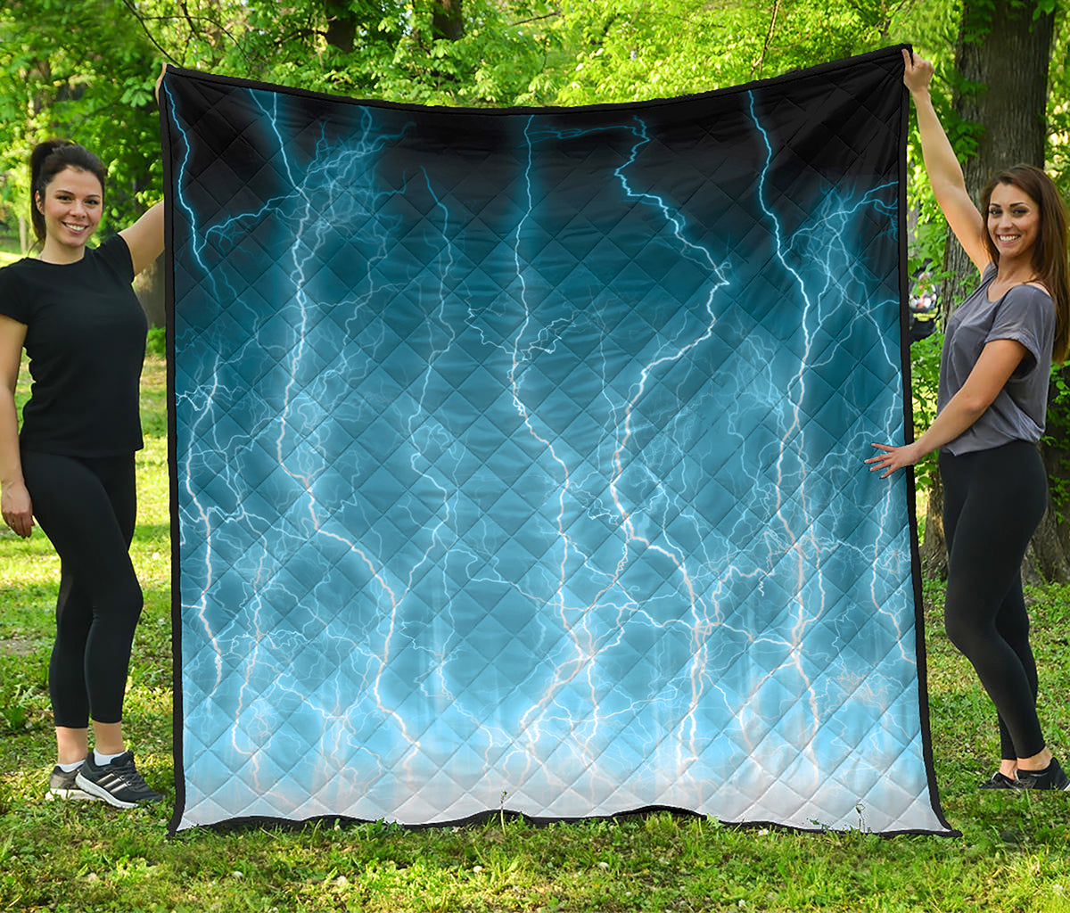 Blue Lightning Print Quilt