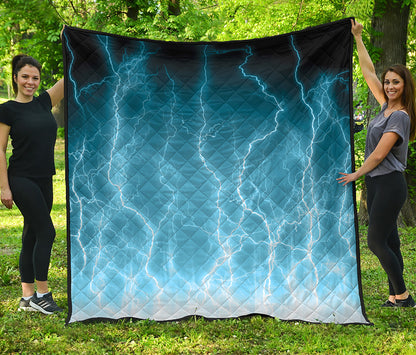 Blue Lightning Print Quilt