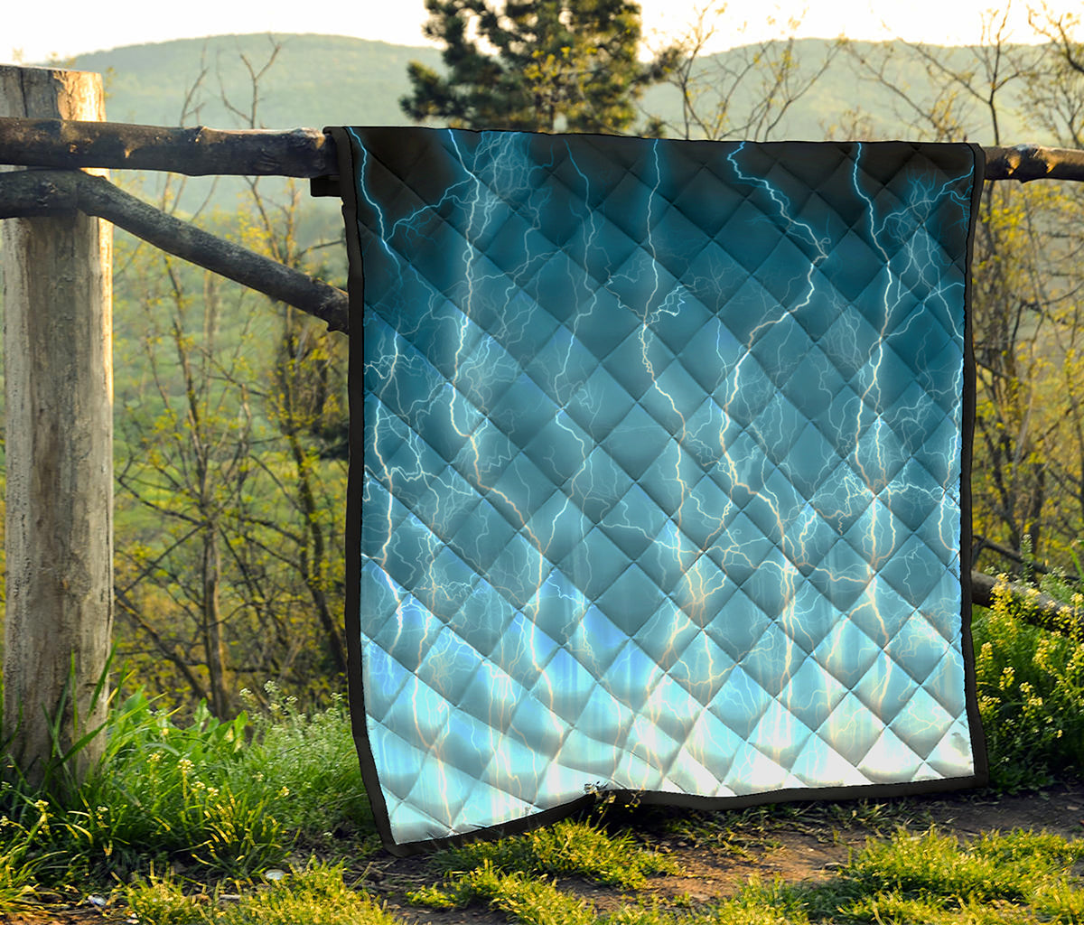Blue Lightning Print Quilt