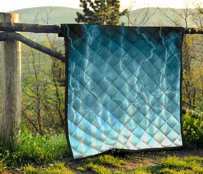 Blue Lightning Print Quilt