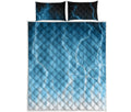 Blue Lightning Print Quilt Bed Set