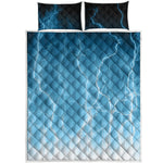 Blue Lightning Print Quilt Bed Set