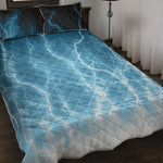 Blue Lightning Print Quilt Bed Set