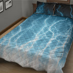 Blue Lightning Print Quilt Bed Set