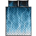 Blue Lightning Print Quilt Bed Set