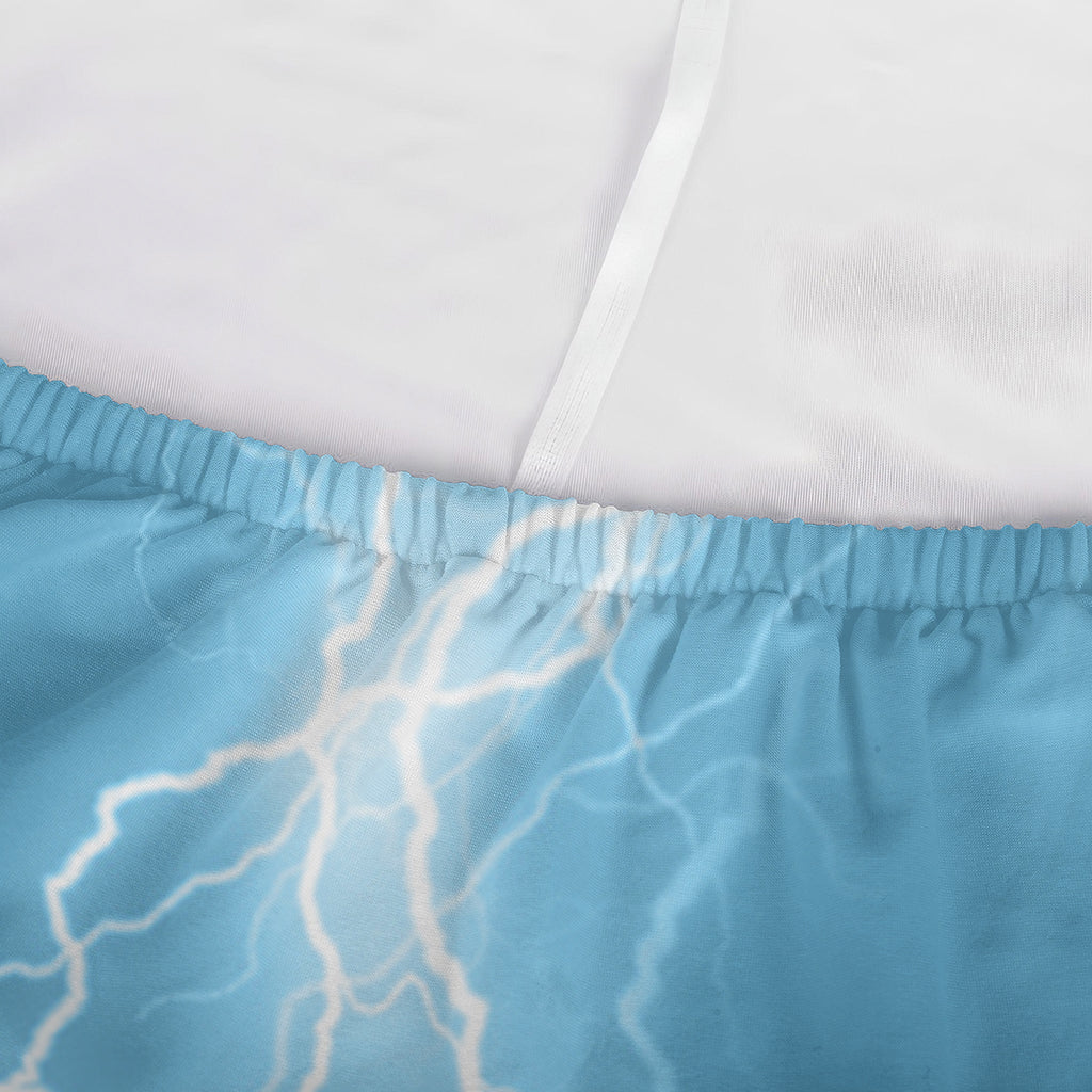 Blue Lightning Print Sofa Cover