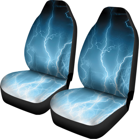 Blue Lightning Print Universal Fit Car Seat Covers